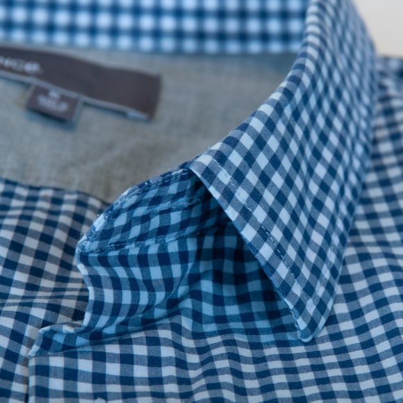 Vince Blue Gingham Check Casual Shirt - Picture 5 of 5